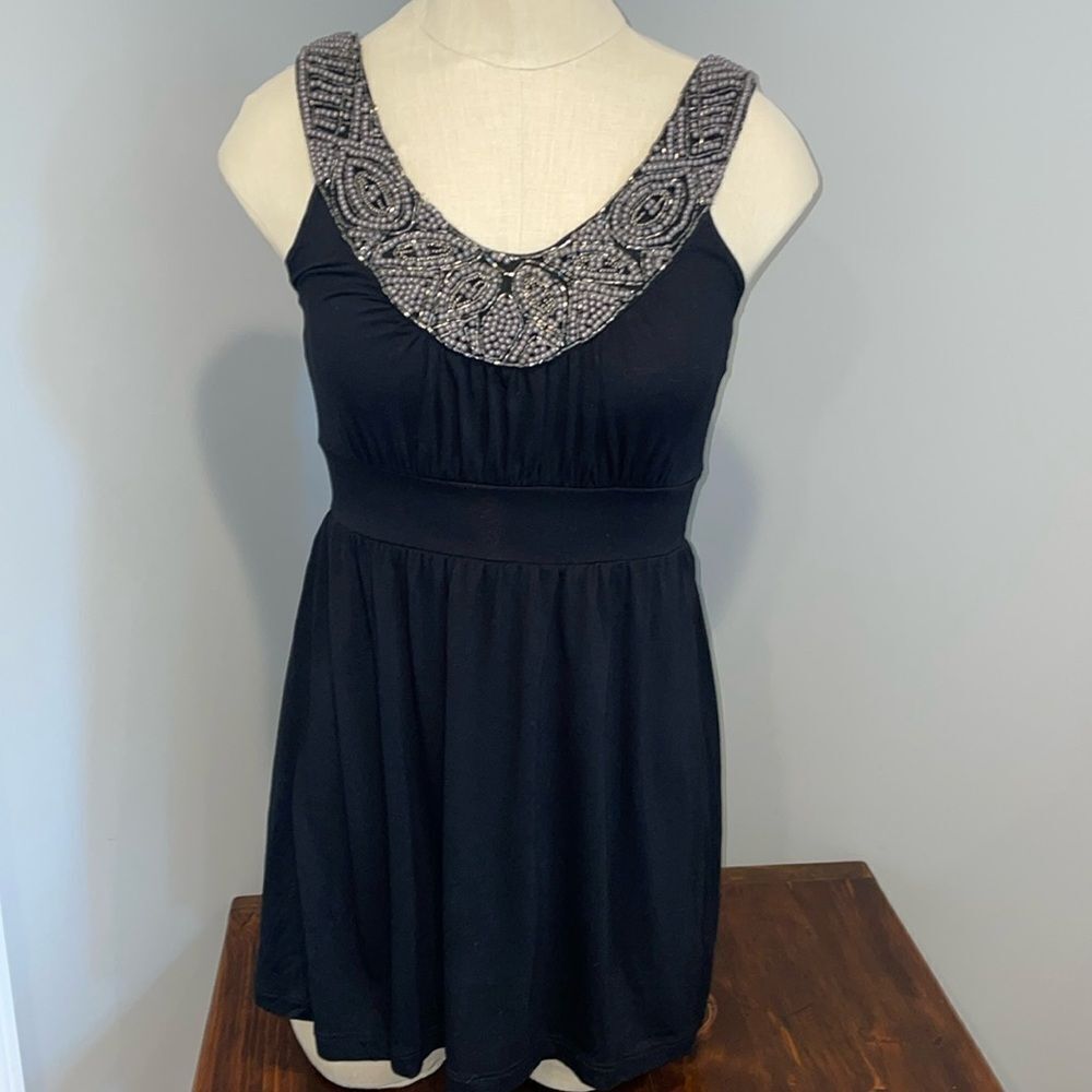 NWT Soprano Beaded Aline Black Tank Top Size XS